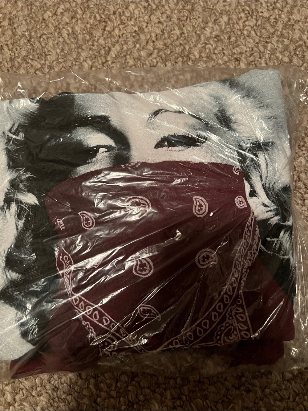 Graphic Marilyn Monroe Tee with Burgundy Bandana Print